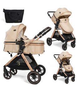 Bebelissimo - Poussette transformable - combinée - convertible -2 en 1 - 0-22kg - Nicea - beige - Beige