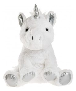 Peluche Bouillotte déhoussable Licorne - Made in France - Blanc