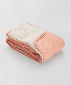 Couverture en jersey et polaire - rose