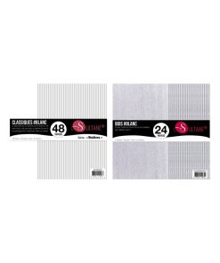 72 papiers Scrapbooking Blanc + texturé Bois Blanc - N/A