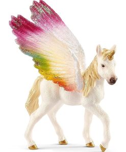 Figurine Licorne ailée arc-en-ciel, poulain - N/A