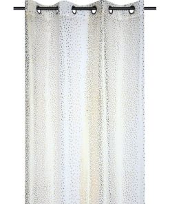 Voilage à œillets 140x260 cm Shine or - Blanc