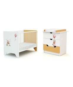AT4 - Duo Lit Bébé et Commode DS Exploring Winnie - Jaune