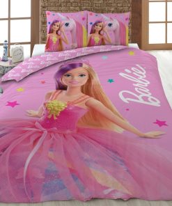 Parure de lit 'Barbie' - 1 personne - Rose