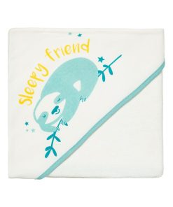 Cape de bain Bio Paresseux 80x80 cm - Blanc