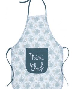 Tablier Enfant En Coton Enduit Palmier Mini Chef (3-6 Ans) - Vert d'eau