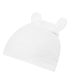 Bonnet ourson bébé en bambou, Uni - Ecru