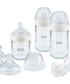 Petit set 3 biberons Nature Sense Verre Indicateur de température Nuk - Blanc