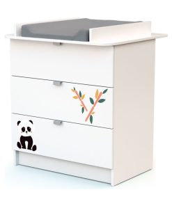 WEBABY - Commode à langer - Blanc Multicolore Noir