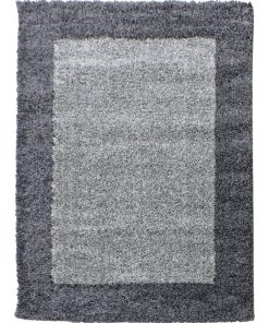 Tapis shaggy 240x340 SHAGGY FUZ Gris OEKO TEX idéal pour Salle à manger - Gris
