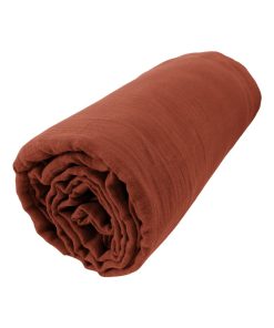 Drap Housse Double Gaze Coton Gaia - Marron