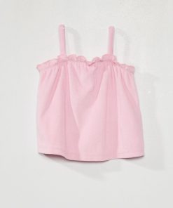 Débardeur uni en éponge - Rose