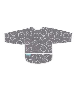 Bavoir Manches longues 12-24 mois Charcoal Bears - Multicolore