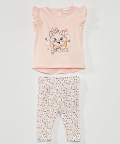 Ensemble t-shirt + legging 'DS' - rose