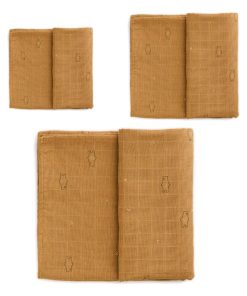 Lot 3 langes en mousseline de coton bio Bear (3 tailles) - Marron