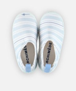 Chaussures De Bain Rayées - Bleu turquoise