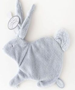 doudou Dimpel Lapin Bleu Gris Emma Attache Tetine - Bleu