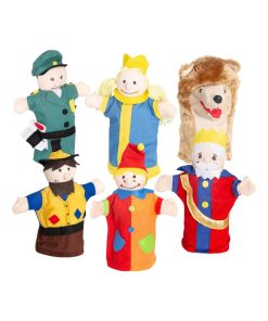 ROBA Ensemble de 6 Marionnettes à Main Punch et Judy en Tissu et Feutre - Lavable - Multicolore - N/A