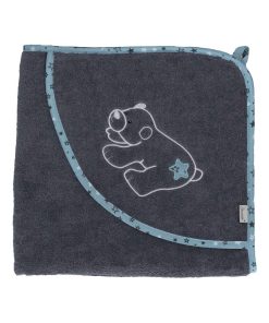Sterntaler cape de bain GOTS 100x100 Elia - Gris foncé