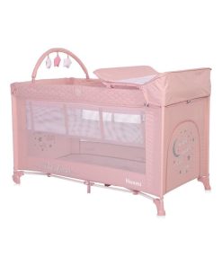 Lit parapluie bébé / Lit pliant / berceau à 2 niveaux Noemi PLUS Lorelli - Rose