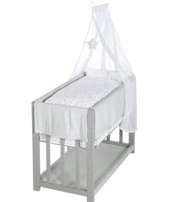 ROBA Berceau Cododo "Sternenzauber Grau" 3en1 + Équipement – Gris/Blanc - Gris
