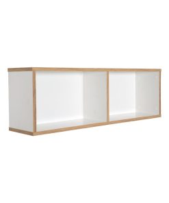 ROBA Étagère murale à 2 niches "Finn" - Blanc/décor chêne doré - Blanc