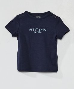 T-shirt en jersey avec imprimé fantaisie - Bleu