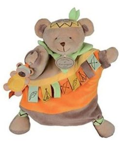 doudou Histoire d'ours Ours Marron Killian l'indien Les doudous marionnettes marionnette - Marron
