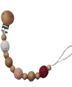 Attache Sucette En Bois Yoyo Rose - Rose
