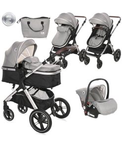 Poussette combinée trio 3 en 1 - siège auto 0m – nacelle - 0-22kg – Viola – gris - Gris