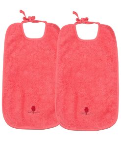 Eveil Et Nature Lot De 2 Bavoirs Eponge Coton Bio - Rouge