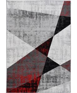 Tapis salon 200x280 ROSALINE Rouge OEKO TEX idéal pour Salon - Rouge