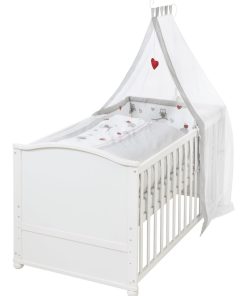 ROBA Lit bébé évolutif complet "Adam et Eule" - 70x140 + Équipement Complet - Blanc