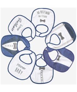 Lot de 7 bavoirs bébé Kinousses - Bleu