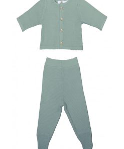 Eveil Et Nature Ensemble 2 Pc Tricoté Coton Bio - Vert