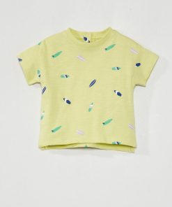 T-shirt en maille jersey - JAUNE