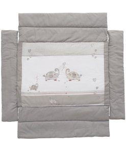 Tapis de parc universel avec bords - imprimé éléphants - 'ROBA' Jumbotwins - Gris Bordeaux Blanc