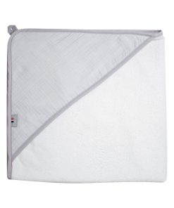 Cape de bain en gaze de coton, Jeanne - Gris