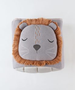 Panier de rangement en tricot jacquard bio, - Gris