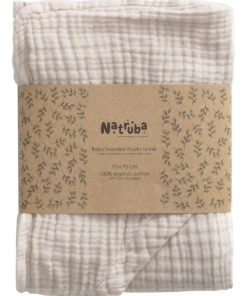 Cape de bain en coton bio crème - Ecru