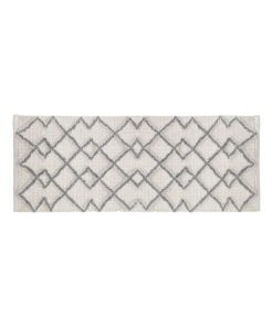Tapis de salle de bain 50x120 Ethnique gris coton - Gris