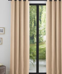Lot de 2 rideaux occultant thermique beige 140 x 260 cm - Beige