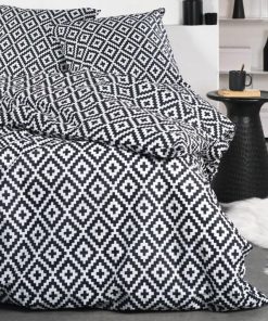 Housse de couette 220x240 Crazy 3.20 + 2 taies - Noir