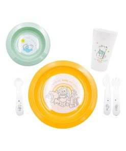 Coffret repas 4 pièces Winnie Up In The Sky - Jaune