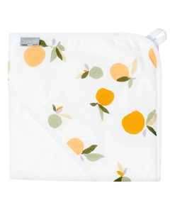 Ma première cape de bain en coton et bambou, Clem - Blanc