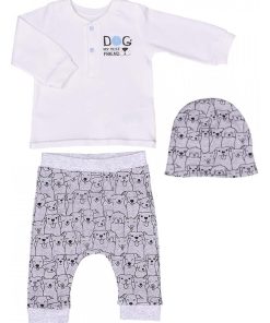 Ensemble vêtements Bébé 3 pièces , Best Friend - Ecru
