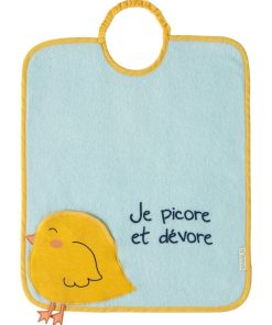 Bavoir pliable Bagolo avec poche - poussin - Bleu
