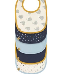 Lot de 5 bavoirs en éponge imperméable 3-18 mois Baleine - Multicolore