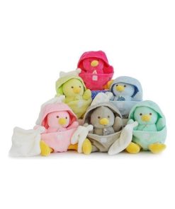 doudou Babynat Poussin Rose Fushia dans l'œuf mouchoir blanc Poussin de Pâques Pantin - Rose