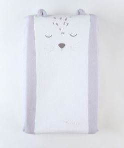 Matelas à langer avec housse élastique en éponge, écru/gris clair - Blanc